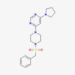 molecular formula C19H25N5O2S B2898744 4-(4-(Benzylsulfonyl)piperazin-1-yl)-6-(pyrrolidin-1-yl)pyrimidine CAS No. 1203279-61-1