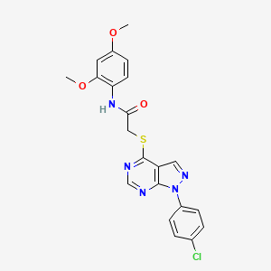 molecular formula C21H18ClN5O3S B2898752 2-((1-(4-chlorophenyl)-1H-pyrazolo[3,4-d]pyrimidin-4-yl)thio)-N-(2,4-dimethoxyphenyl)acetamide CAS No. 850242-37-4