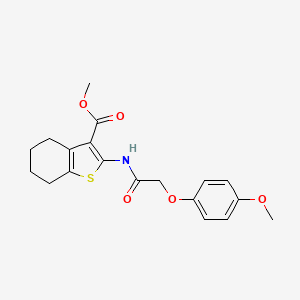 molecular formula C19H21NO5S B2898761 Methyl 2-{[(4-methoxyphenoxy)acetyl]amino}-4,5,6,7-tetrahydro-1-benzothiophene-3-carboxylate CAS No. 300559-60-8
