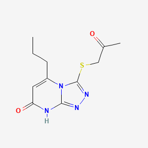 molecular formula C11H14N4O2S B2898766 3-((2-oxopropyl)thio)-5-propyl-[1,2,4]triazolo[4,3-a]pyrimidin-7(8H)-one CAS No. 891125-47-6