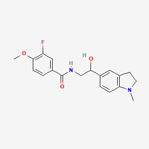 molecular formula C19H21FN2O3 B2898770 3-fluoro-N-(2-hydroxy-2-(1-methylindolin-5-yl)ethyl)-4-methoxybenzamide CAS No. 1704606-56-3