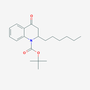 molecular formula C20H29NO3 B2898773 Tert-butyl 2-hexyl-4-oxo-1,2,3,4-tetrahydroquinoline-1-carboxylate CAS No. 2174011-36-8