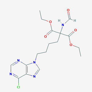 molecular formula C17H22ClN5O5 B289878 diethyl 2-[4-(6-chloro-9H-purin-9-yl)butyl]-2-(formylamino)malonate 