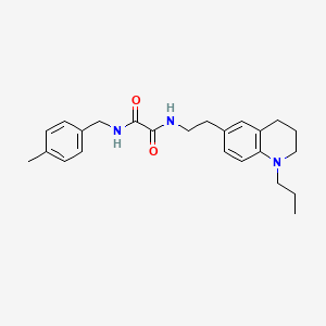 molecular formula C24H31N3O2 B2898780 N1-(4-methylbenzyl)-N2-(2-(1-propyl-1,2,3,4-tetrahydroquinolin-6-yl)ethyl)oxalamide CAS No. 955792-93-5