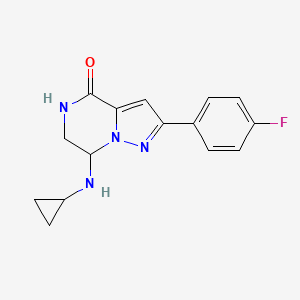 molecular formula C15H15FN4O B2898788 7-(cyclopropylamino)-2-(4-fluorophenyl)-6,7-dihydropyrazolo[1,5-a]pyrazin-4(5H)-one CAS No. 2127841-97-6