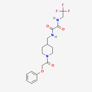 molecular formula C18H22F3N3O4 B2898797 N1-((1-(2-phenoxyacetyl)piperidin-4-yl)methyl)-N2-(2,2,2-trifluoroethyl)oxalamide CAS No. 1286706-13-5