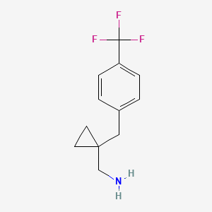 molecular formula C12H14F3N B2898805 (1-{[4-(Trifluoromethyl)phenyl]methyl}cyclopropyl) CAS No. 1482007-05-5