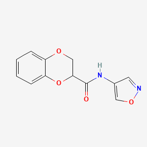 molecular formula C12H10N2O4 B2898812 N-(isoxazol-4-yl)-2,3-dihydrobenzo[b][1,4]dioxine-2-carboxamide CAS No. 1396867-70-1