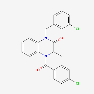 4-(4-chlorobenzoyl)-1-[(3-chlorophenyl)methyl]-3-methyl-3H-quinoxalin-2-one