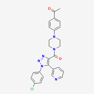 molecular formula C26H23ClN6O2 B2898818 1-[4-(4-{[1-(4-chlorophenyl)-5-(pyridin-3-yl)-1H-1,2,3-triazol-4-yl]carbonyl}piperazin-1-yl)phenyl]ethanone CAS No. 1326819-64-0
