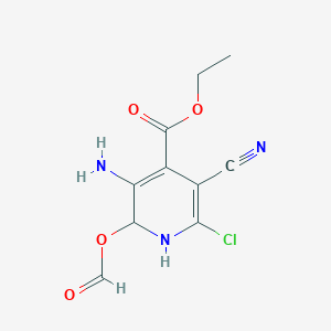 Ethyl 3-amino-6-chloro-5-cyano-2-(formyloxy)-1,2-dihydro-4-pyridinecarboxylate