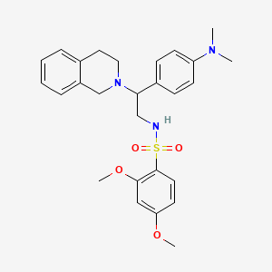 molecular formula C27H33N3O4S B2898820 N-(2-(3,4-dihydroisoquinolin-2(1H)-yl)-2-(4-(dimethylamino)phenyl)ethyl)-2,4-dimethoxybenzenesulfonamide CAS No. 946317-47-1