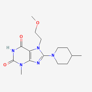 molecular formula C15H23N5O3 B2898824 7-(2-methoxyethyl)-3-methyl-8-(4-methylpiperidin-1-yl)-1H-purine-2,6(3H,7H)-dione CAS No. 585549-88-8