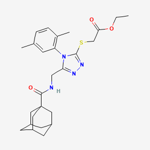 Ethyl 2-[[5-[(adamantane-1-carbonylamino)methyl]-4-(2,5-dimethylphenyl)-1,2,4-triazol-3-yl]sulfanyl]acetate