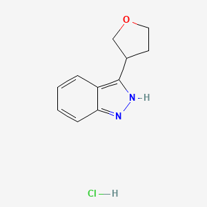 molecular formula C11H13ClN2O B2898832 3-(Tetrahydrofuran-3-yl)-1H-indazole hydrochloride CAS No. 2197053-96-4