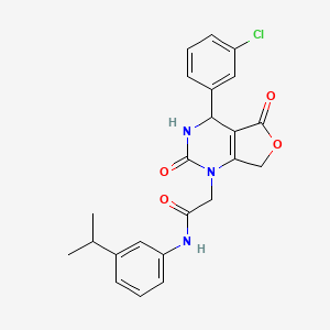 molecular formula C23H22ClN3O4 B2898836 2-(4-(3-chlorophenyl)-2,5-dioxo-3,4-dihydrofuro[3,4-d]pyrimidin-1(2H,5H,7H)-yl)-N-(3-isopropylphenyl)acetamide CAS No. 1251556-55-4