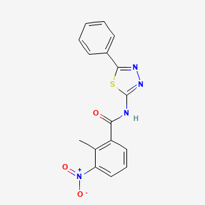 molecular formula C16H12N4O3S B2898838 2-methyl-3-nitro-N-(5-phenyl-1,3,4-thiadiazol-2-yl)benzamide CAS No. 391862-39-8