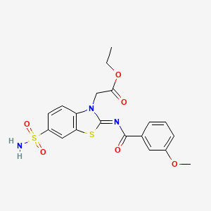 (Z)-ethyl 2-(2-((3-methoxybenzoyl)imino)-6-sulfamoylbenzo[d]thiazol-3(2H)-yl)acetate