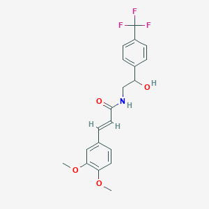 molecular formula C20H20F3NO4 B2898853 (E)-3-(3,4-dimethoxyphenyl)-N-(2-hydroxy-2-(4-(trifluoromethyl)phenyl)ethyl)acrylamide CAS No. 1351663-72-3