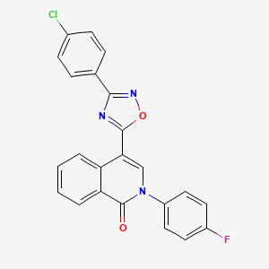 molecular formula C23H13ClFN3O2 B2898856 4-(3-(4-chlorophenyl)-1,2,4-oxadiazol-5-yl)-2-(4-fluorophenyl)isoquinolin-1(2H)-one CAS No. 1357738-63-6