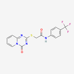 molecular formula C16H11F3N4O2S B2898866 2-(4-oxopyrido[1,2-a][1,3,5]triazin-2-yl)sulfanyl-N-[4-(trifluoromethyl)phenyl]acetamide CAS No. 896327-59-6