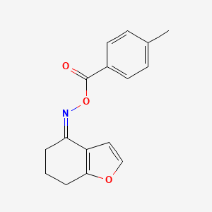 molecular formula C16H15NO3 B2898870 4-{[(4-Methylbenzoyl)oxy]imino}-6,7-dihydro-1-benzofuran CAS No. 478047-94-8