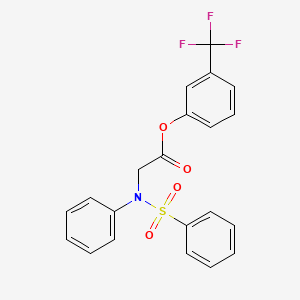 molecular formula C21H16F3NO4S B2898875 3-(Trifluoromethyl)phenyl 2-[(phenylsulfonyl)anilino]acetate CAS No. 343373-54-6