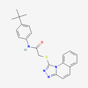 molecular formula C22H22N4OS B2898876 N-(4-Tert-butylphenyl)-2-{[1,2,4]triazolo[4,3-A]quinolin-1-ylsulfanyl}acetamide CAS No. 671199-13-6
