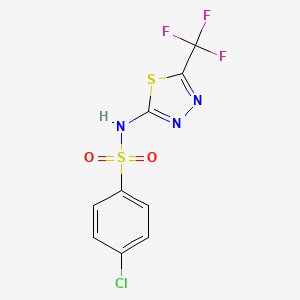 molecular formula C9H5ClF3N3O2S2 B2898877 4-chloro-N-[5-(trifluoromethyl)-1,3,4-thiadiazol-2-yl]benzenesulfonamide CAS No. 339103-74-1
