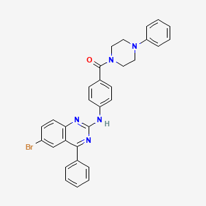 molecular formula C31H26BrN5O B2898879 4-[(6-Bromo-4-phenylquinazolin-2-yl)amino]phenyl 4-phenylpiperazinyl ketone CAS No. 391890-28-1