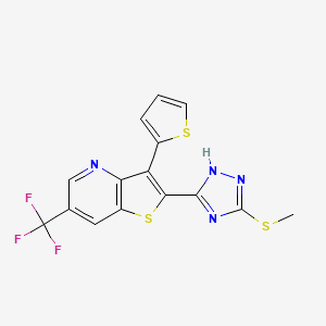 methyl 5-[3-(2-thienyl)-6-(trifluoromethyl)thieno[3,2-b]pyridin-2-yl]-4H-1,2,4-triazol-3-yl sulfide