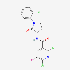molecular formula C16H11Cl3FN3O2 B2898884 2,6-dichloro-N-[1-(2-chlorophenyl)-2-oxopyrrolidin-3-yl]-5-fluoropyridine-3-carboxamide CAS No. 1786218-90-3