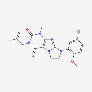 molecular formula C19H20ClN5O3 B2898889 6-(5-Chloro-2-methoxyphenyl)-4-methyl-2-(2-methylprop-2-enyl)-7,8-dihydropurino[7,8-a]imidazole-1,3-dione CAS No. 887696-36-8