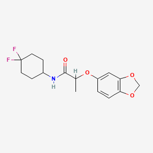 molecular formula C16H19F2NO4 B2898898 2-(benzo[d][1,3]dioxol-5-yloxy)-N-(4,4-difluorocyclohexyl)propanamide CAS No. 2034561-53-8