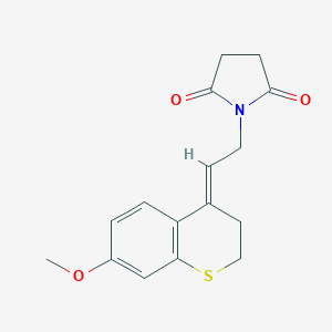 molecular formula C16H17NO3S B289891 1-[2-(7-methoxy-2,3-dihydro-4H-thiochromen-4-ylidene)ethyl]-2,5-pyrrolidinedione 
