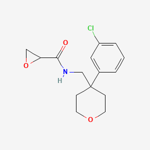 molecular formula C15H18ClNO3 B2898916 N-[[4-(3-Chlorophenyl)oxan-4-yl]methyl]oxirane-2-carboxamide CAS No. 2418732-01-9