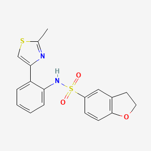 molecular formula C18H16N2O3S2 B2898926 N-(2-(2-methylthiazol-4-yl)phenyl)-2,3-dihydrobenzofuran-5-sulfonamide CAS No. 1795420-49-3