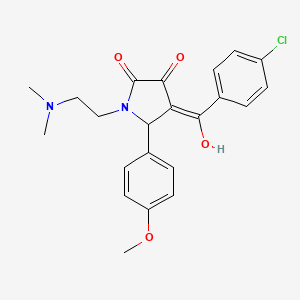 molecular formula C22H23ClN2O4 B2898930 4-(4-chlorobenzoyl)-1-(2-(dimethylamino)ethyl)-3-hydroxy-5-(4-methoxyphenyl)-1H-pyrrol-2(5H)-one CAS No. 431933-78-7