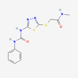 N-methyl-2-[[5-(phenylcarbamoylamino)-1,3,4-thiadiazol-2-yl]sulfanyl]acetamide