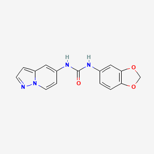molecular formula C15H12N4O3 B2898940 1-(Benzo[d][1,3]dioxol-5-yl)-3-(pyrazolo[1,5-a]pyridin-5-yl)urea CAS No. 2034548-60-0