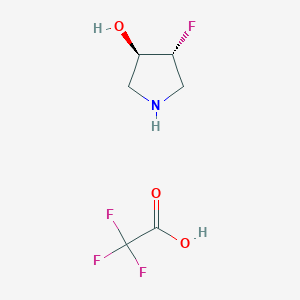 molecular formula C6H9F4NO3 B2898944 (3R,4R)-4-fluoropyrrolidin-3-ol, trifluoroacetic acid CAS No. 1955474-58-4
