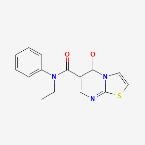 molecular formula C15H13N3O2S B2898945 N-ethyl-5-oxo-N-phenyl-5H-thiazolo[3,2-a]pyrimidine-6-carboxamide CAS No. 851943-71-0