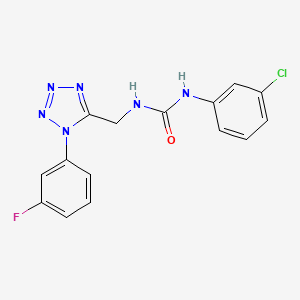 molecular formula C15H12ClFN6O B2898953 1-(3-chlorophenyl)-3-((1-(3-fluorophenyl)-1H-tetrazol-5-yl)methyl)urea CAS No. 941875-66-7