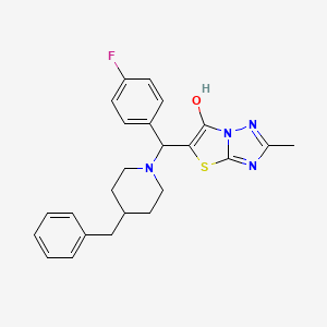 molecular formula C24H25FN4OS B2898957 5-((4-Benzylpiperidin-1-yl)(4-fluorophenyl)methyl)-2-methylthiazolo[3,2-b][1,2,4]triazol-6-ol CAS No. 851810-67-8