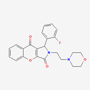 molecular formula C23H21FN2O4 B2898962 1-(2-Fluorophenyl)-2-(2-morpholinoethyl)-1,2-dihydrochromeno[2,3-c]pyrrole-3,9-dione CAS No. 634573-83-4