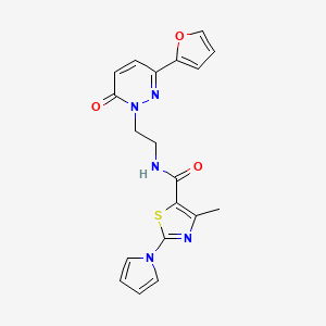 N-(2-(3-(furan-2-yl)-6-oxopyridazin-1(6H)-yl)ethyl)-4-methyl-2-(1H-pyrrol-1-yl)thiazole-5-carboxamide