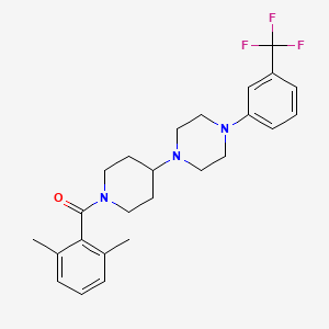 molecular formula C25H30F3N3O B2898969 (2,6-Dimethylphenyl)(4-(4-(3-(trifluoromethyl)phenyl)piperazin-1-yl)piperidin-1-yl)methanone CAS No. 2034495-24-2