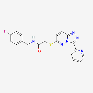 molecular formula C19H15FN6OS B2898975 N-(4-fluorobenzyl)-2-((3-(pyridin-2-yl)-[1,2,4]triazolo[4,3-b]pyridazin-6-yl)thio)acetamide CAS No. 868967-78-6