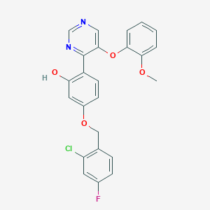 5-((2-Chloro-4-fluorobenzyl)oxy)-2-(5-(2-methoxyphenoxy)pyrimidin-4-yl)phenol