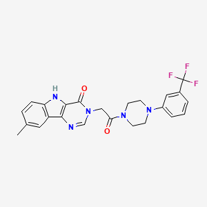 8-methyl-3-(2-oxo-2-{4-[3-(trifluoromethyl)phenyl]piperazin-1-yl}ethyl)-3,5-dihydro-4H-pyrimido[5,4-b]indol-4-one